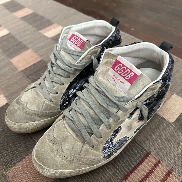 Golden Goose Mid Star Glitter Sneakers — Size 37 / US 7 - Picture 4 of 7